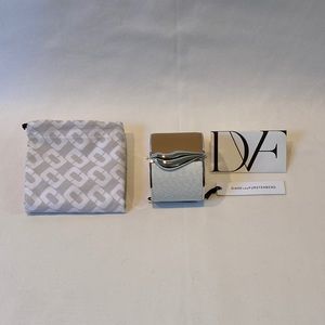 Dian Von Furstenberg Leather Lip Cuff - Color: Tan/White - Size: M